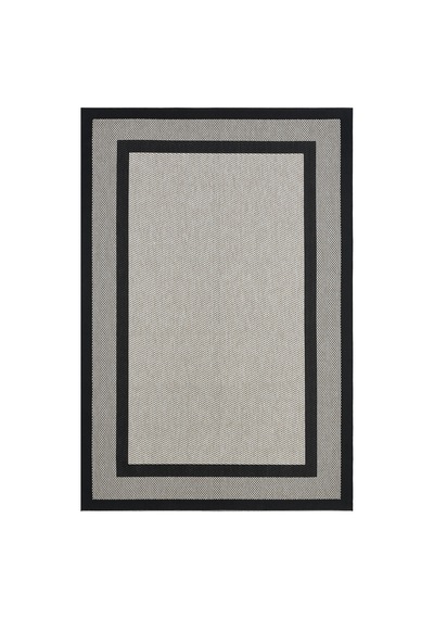 Sisal Prime Bej Siyah İskandinav Yıkanabilir Bordürlü Halı Kilim Balkon Teras Koridor Halısı 1149