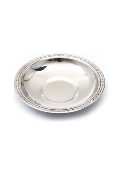 Çay Tabağı 12'li Paslanmaz Çelik Metal Parlak Çay Tabak Damla Lokanta Kafe Restaraunt 430 0,40mm