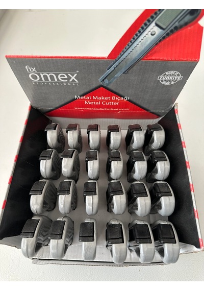 Omex Maket Bıçağı Metal 24 Adet 1 Kutu