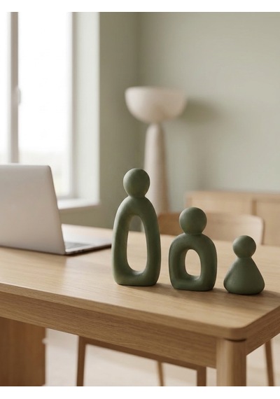 Kaveld Aura Family Minimalist Dekoratif Heykel 3'lü Set El Yapımı Modern Biblo Mermer Tozu & Çimento Kompozit Premium Salon Ve Ofis Dekoru Yeşil Kaveld Aura Family Minimalist Dekoratif Heykel 3'lü Set El Yapımı Modern Biblo Mermer Tozu & Çimento Kompozit Premium Salon Ve Ofis Dekoru Yeşil