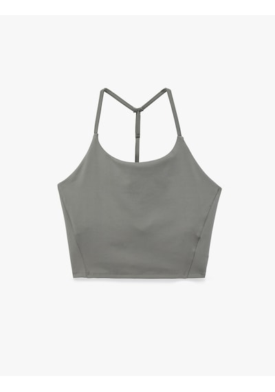 Koton Slim Fit Sırt Detaylı İp Askılı Kolsuz Spor Atlet Gri 7wak30052nk