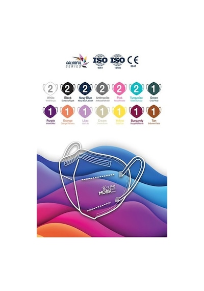 Musk N95 Maske Mix Colorful Kutusu 20 Adet