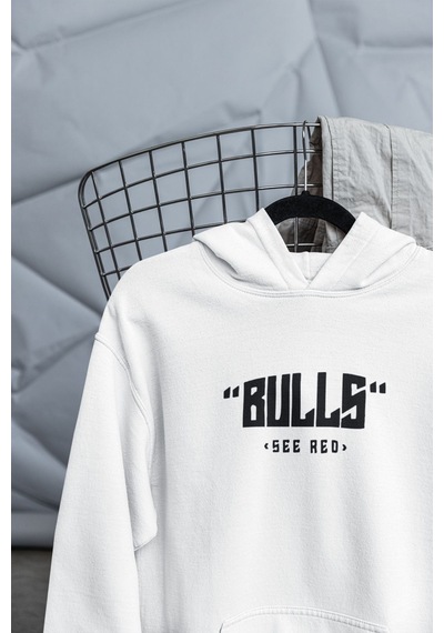 Macklin Unisex Kadın Erkek Chcago Bulls Ön Arka Baskılı Özel Tasarım Baskılı Kapşonlu Sweatshirt Beyaz Mck1537 Beyaz