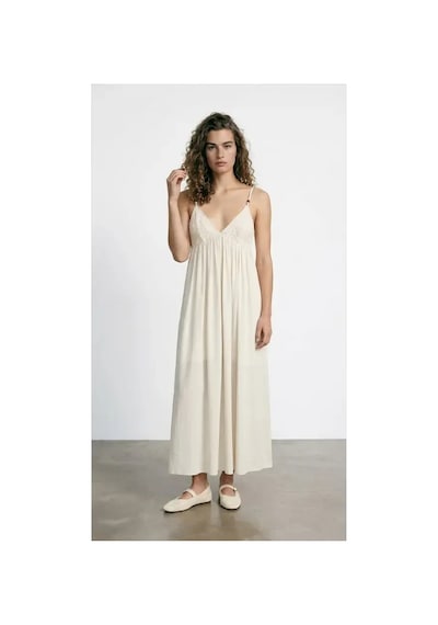 Quzu 26yelb02186 Natur Elbise Bej