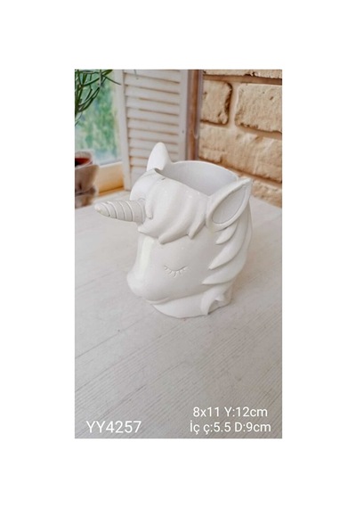 Yy4257 Tek Boynuzlu At Pony Saksı Silikon Kalıp