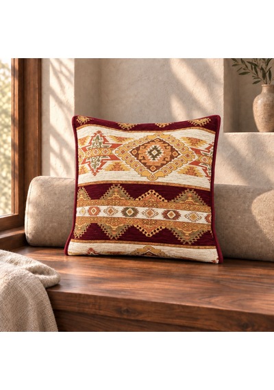 Bk Gift El Yapımı Otantik Türk Kilim Kırlent Yastık 43x45 Cm -4 Bohem Etnik Dekoratif Koltuk Yastığı Çok Renkli