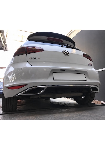 Volkswagen Golf 7 Difüzör Parlak Siyah 2013 Ve Üzeri Arka Tampon Alt Eki