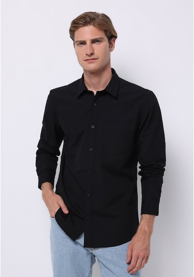 Colin's Colins Slim Fit Shirt Neck Düz Erkek Siyah Uzun Kol Gömlek Cl1070376 Q1.v2 Blk Siyah Colin's Colins Slim Fit Shirt Neck Düz Erkek Siyah Uzun Kol Gömlek Cl1070376 Q1.v2 Blk Siyah