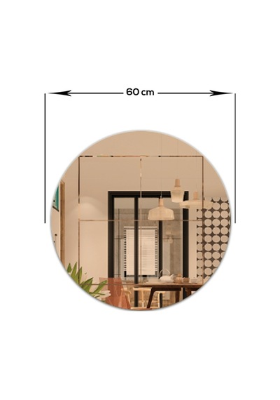 Ayna | Bronz Ayna | Kare Kanallı | Çap60Cm Bronz