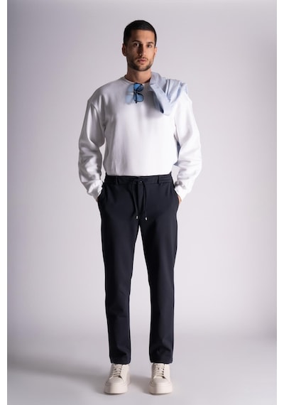 Slim Fit Jogger Bel Pantolon Lacivert Lacivert
