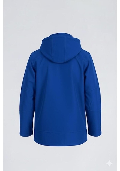 Vatan Tekstil Erkek Slim Fit Softshell Kapüşonlu Erkek Mont Su İtici Rüzgar Geçirmez Mavi
