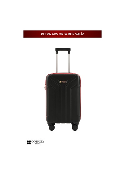 Cotpoly Home Petra Lüx Abs Orta Boy Valiz 65 Cm Kırmızı - Siyah