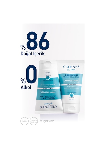 Celenes Thermal 3'ü 1 Arada Yıkama Peeling Maske 150 ML