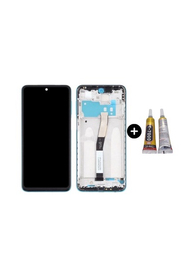 Redmi Note 9 Pro Uyumlu A Kalite Çıtalı Lcd Ekran Dokunmatik Yeşil + B7000