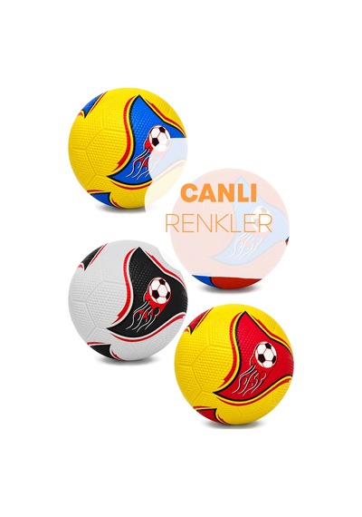 Telvesse Kauçuk Futbol Topu Yekpare Üretim Soft Karışık Renk 400 Gram No:5 Çok Renkli