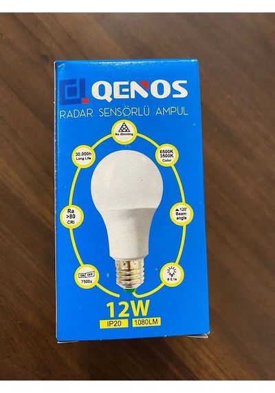 Qenos 12w Radar Sensörlü Led Ampul Beyaz
