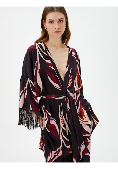 Koton Kimono Beli Kuşaklı Püskül Detaylı Bordo Desenli 4wak50194uw 4WAK50194UW4D7 Bordo Koton Kimono Beli Kuşaklı Püskül Detaylı Bordo Desenli 4wak50194uw 4WAK50194UW4D7 Bordo