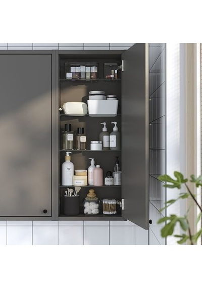 Ikea Havbäck Banyo Duvar Dolabı, Koyu Gri, 40x15x95 Cm Ikea Havbäck Banyo Duvar Dolabı, Koyu Gri, 40x15x95 Cm