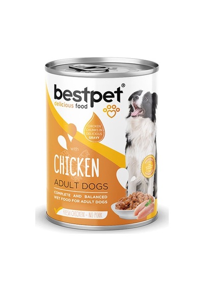 Bestpet Parça Etli Tavuk Etli Yetişkin Köpek Konservesi 6 Adet 400 Gr 243-20022.02