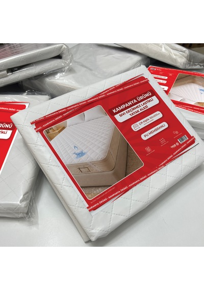 Nonwoven Kapitone Sıvı Geçirmez Yatak Alezi 4 Köşesi Fitted Lastikli Çift Kişilik Yatak Koruyucu Üst Düzey Koruma Beyaz