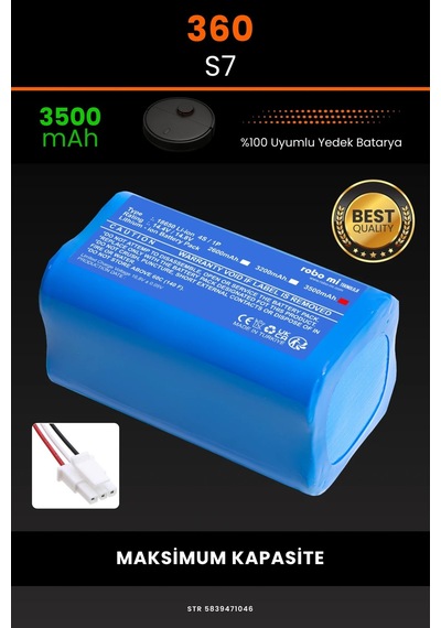 360 S7 3500mah Robot Süpürge Bataryası