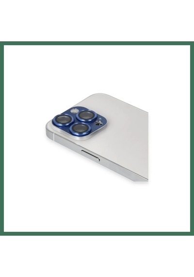 En-cag Apple Uyumlu iPhone 13 Pro Max Uyumlu Pers Alüminyum Kamera Lens - Lacivert Bss