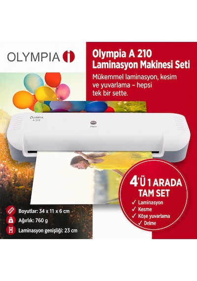 A 210 Set 4 İn 1 Trend Laminasyon Makinesi Ve 15 Adet Pvc Film
