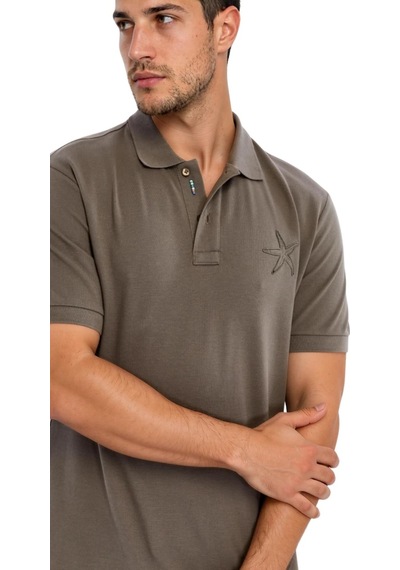 Arma Ar-ma Erkek Polo Yaka Tişört Resim Baskili Örme Kumaş Regular Fit %100 Pamuk 30/1 Çift Toplama Penye Pike Y31374357802 Vizon-v1