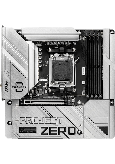 Msı B650m Project Zero Am5 Ddr5 7600mhz Oc Hdmı Dp M.2 Usb3.2 2.5g Lan Wı-fı 6e Matx