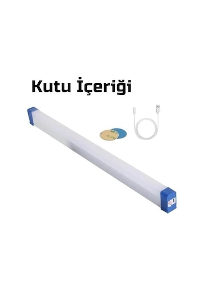 Usb Şarjlı Acil Durum Ve Aydınlatma Led Florasan Ev,kamp,maden,işyeri,balıkcı Lambası 52cm 80w Çok Renkli