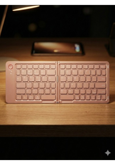 Katlanabilir Mini Bluetooth Klavye - Taşınabilir Pembe Kablosuz Tablet Ve Telefon Klavyesi Katlanabilir Mini Bluetooth Klavye - Taşınabilir Pembe Kablosuz Tablet Ve Telefon Klavyesi