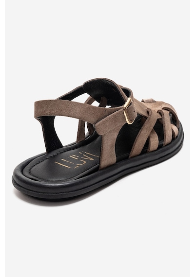 Luvishoes Alone Vizon Süet Hakiki Deri Kadın Sandalet
