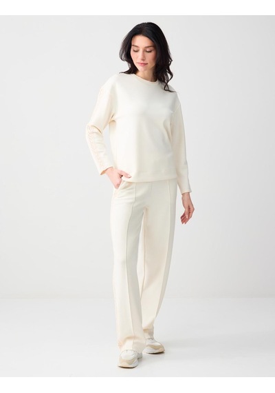 Jimmy Key Jimmy Key Ekru Normal Bel Normal Paça Uzun Örme Jogger Pantolon 6sw115633114