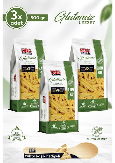 Oba Glutensiz İri Kalem Makarna 400 Gr X 3 Adet