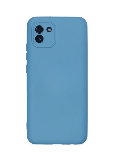 Samsung Uyumlu Galaxy A03 Kılıf Nano İçi Kadife Silikon - Mavi 0.2M-Çok Renkli