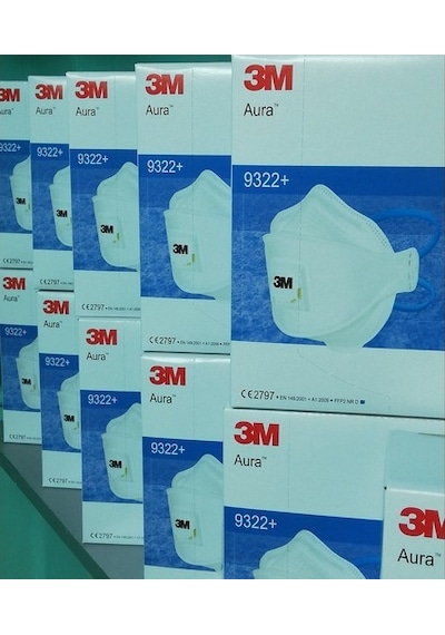 3M 9322+ Aura 5 Adet Ventilli Ffp2 Koruyucu Solunum Maskesi