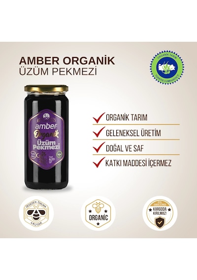 Amber Organik Üzüm Pekmezi 620 Gr