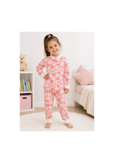 Melfa Kız Çocuk Pijama Takımı Pembe
