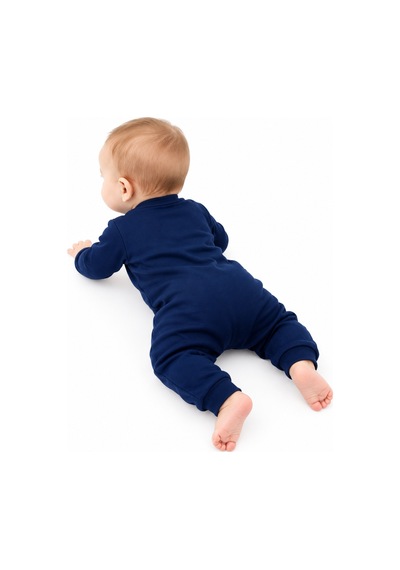 Gülerçocuk Unisex Yenidoğan İndigo Soft Bebek Tulum Şık Bebek Kıyafeti Rahat Günlük Bebek Giyim Mavi
