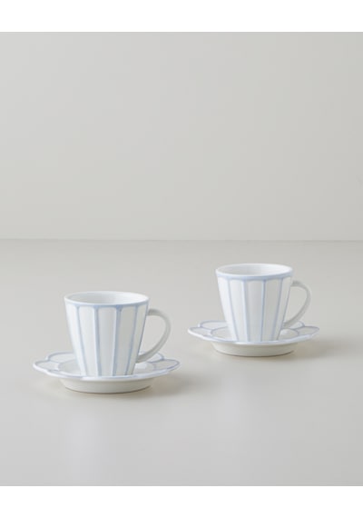 English Home Soft Cloud Stoneware 4 Parça 2 Kişilik Kahve Fincan Takımı 70 Ml Açık Mavi