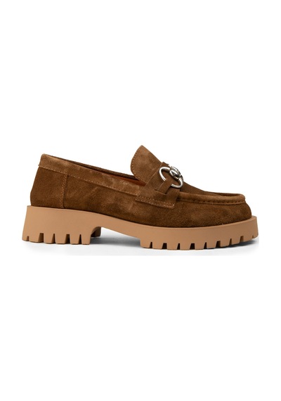 Deery Kadın Hakiki Süet Taba Renk Tokalı Loafer - 02037ztbac01