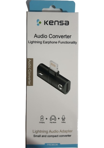 Kensa Yeni Nesil Apple Uyumlu iPhone  Lightning Şarj Kulaklık Dönüştürücü
