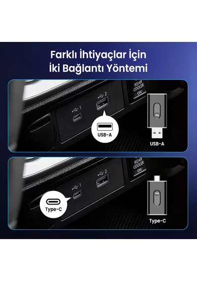 Bix Cb02 2.4g/5g Wifi Carplay Android Auto Kabloludan Kablosuza Çevirici Usb-a Usb-c Çift Uçlu Hibrit Adaptör Diğer