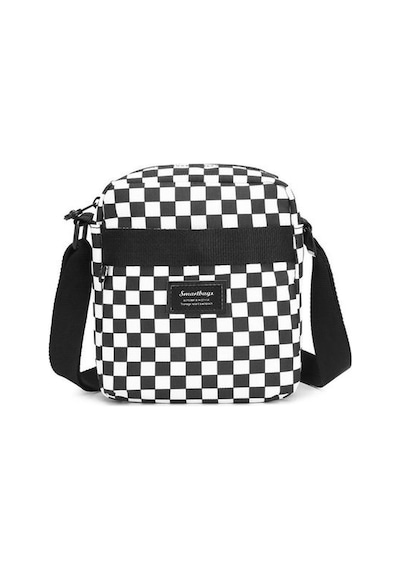 Smart Bags Krinkıl Siyah Kumaş/beyaz Kadın Çapraz Askılı Çanta Sm 001