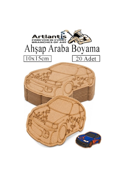 Ahşap Boyama Araçlar 20 Adet 10x15cm Taşıtlar Boyama Figürü Etkinlik Çoçuk Gelişim Motor Beceri Kreş Anasınıfı Beyaz