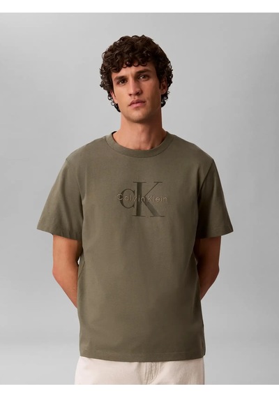 Calvin Klein Ss Hero Monologo Tee, Ldy Yeşil Erkek T-shirt