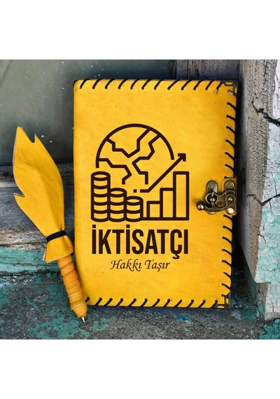 İktisatçıya Hediye İsme Özel Deri Defter