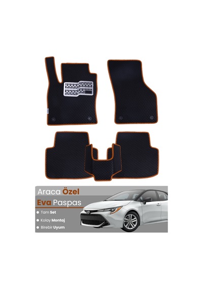 Toyota Corolla Benzinli Hatchback 2019-2025 Uyumlu Eva Paspas Tam Set Oto Paspas 236