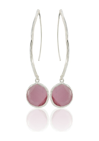 Kadir Jewellery Gümüş Kaplama Vintage Küpe -el İşçiliği Ve Hipoalerjenik Küpe Pembe
