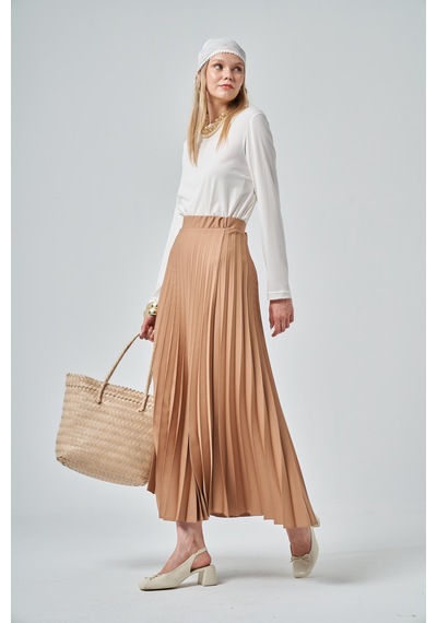Ftz Women Kadın Pliseli Etek Camel 30390 Camel
